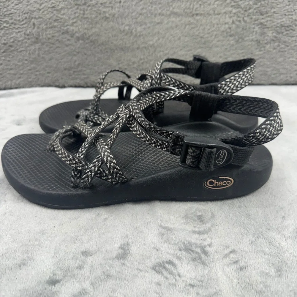 Chaco Black and Gray Strappy Sport Sandals
